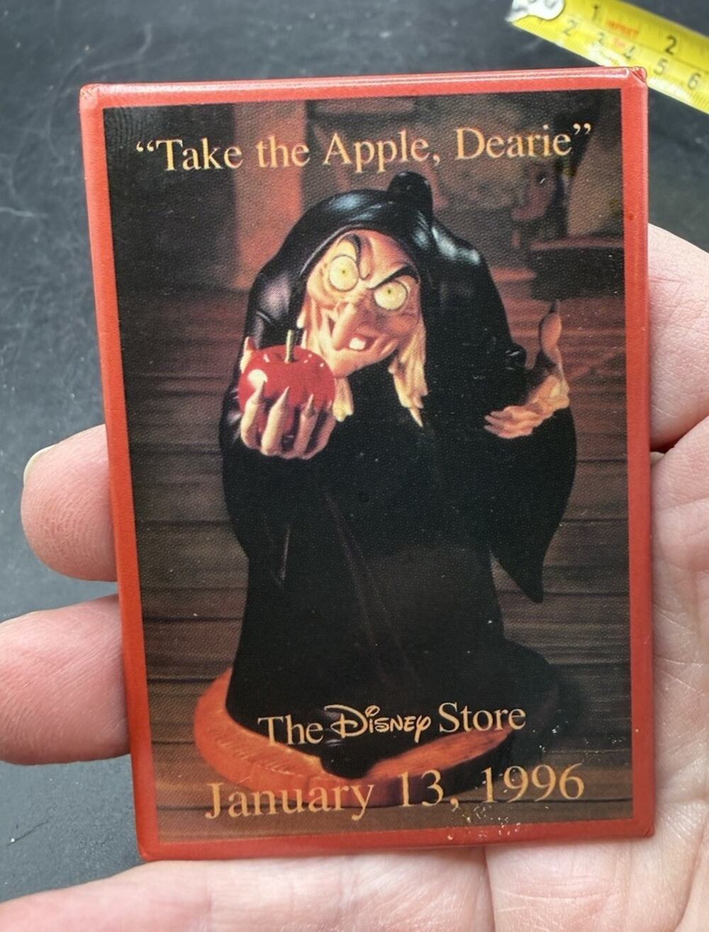 Disney Vintage Promo 1996 Snow White Witch Disney Magnet " Take The Apple Dearie